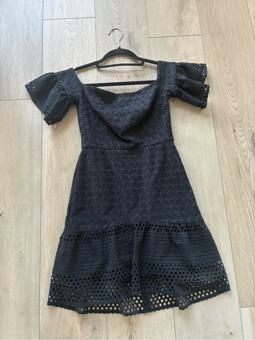 Off-Shoulder Black Lace Dress